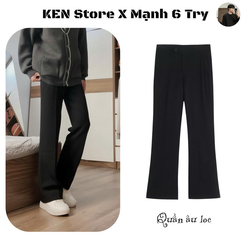 Quần vải ống loe KEN.STORE quần tây nam ống loe tôn dáng che khuyết điển phong cách hàn quốc hottrend 2025