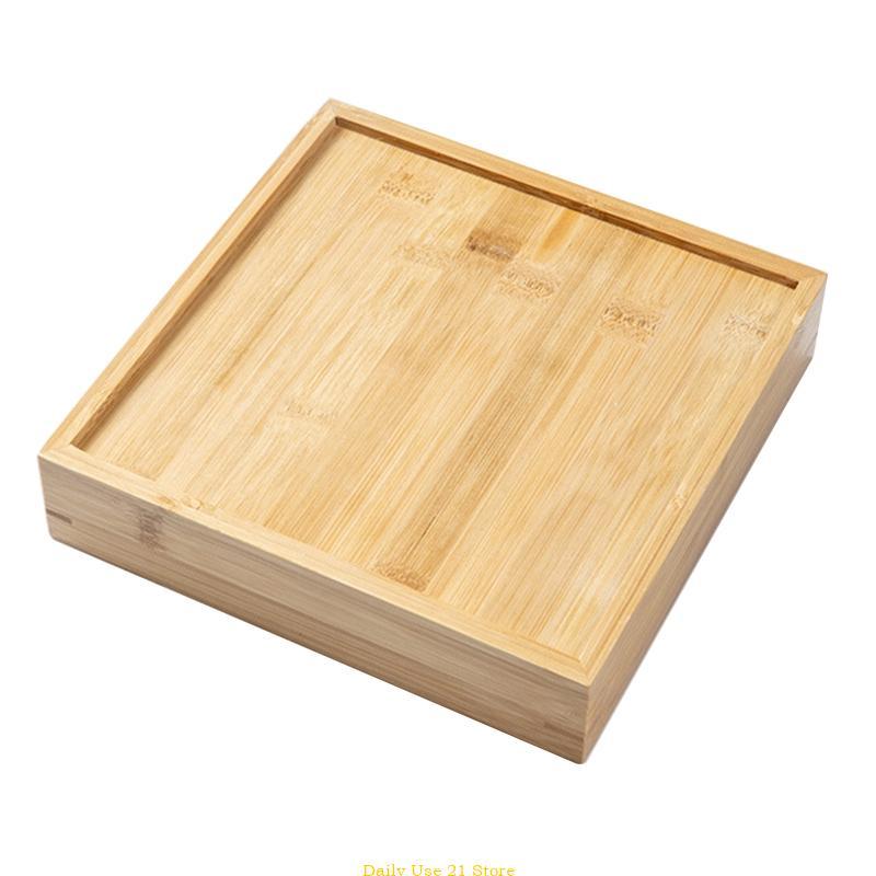 Product Introduction of Rustic Wooden Divided Plates Storage Boxes Dried Fruit Container 4/6/9 Grids Nut Candy Bamboo Tray 4