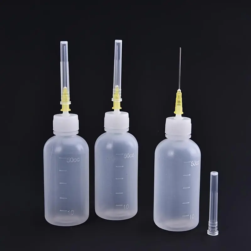 Needle Dispenser Dispensing Bottle, 3 Counts Empty Solder Paste Storage Bottle, Home Organizer for Rosin Solder Flux Paste