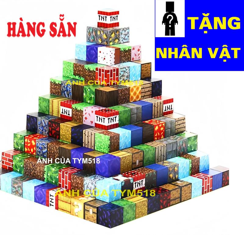 Combo 500 Khối Nam Châm Từ Tính Minecraft 2cm 2.5cm Đa Màu Sắc TẶNG NHÂN VẬT Đồ Chơi Lắp Ráp Khối Xây Dựng Thông Minh Cho Bé dễ thương