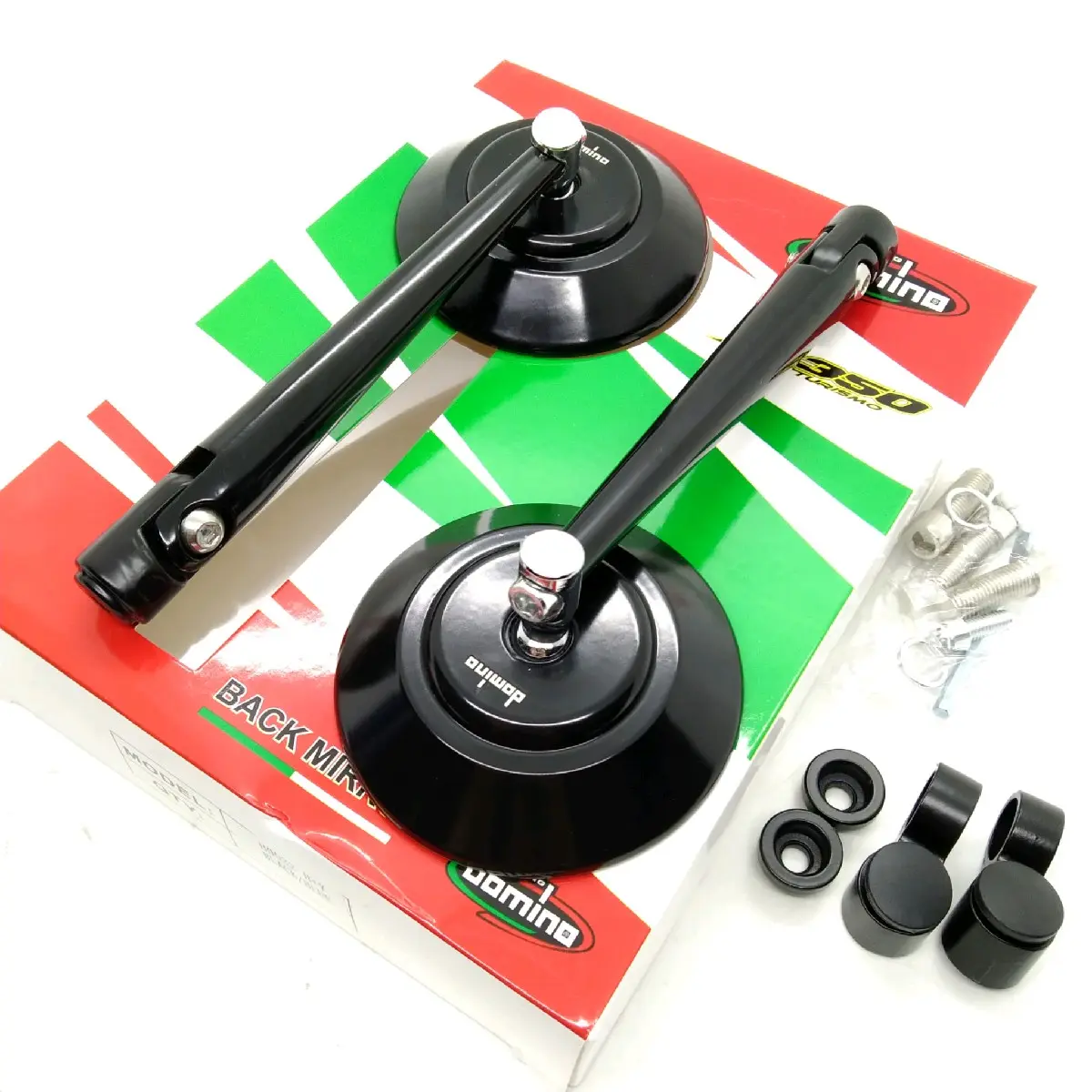 Spion Jokowi Domino Spion Bulat Classic Full CNC Fleksibel Kaca Datar Spion Bulat Motor Variasi Black Series Universal