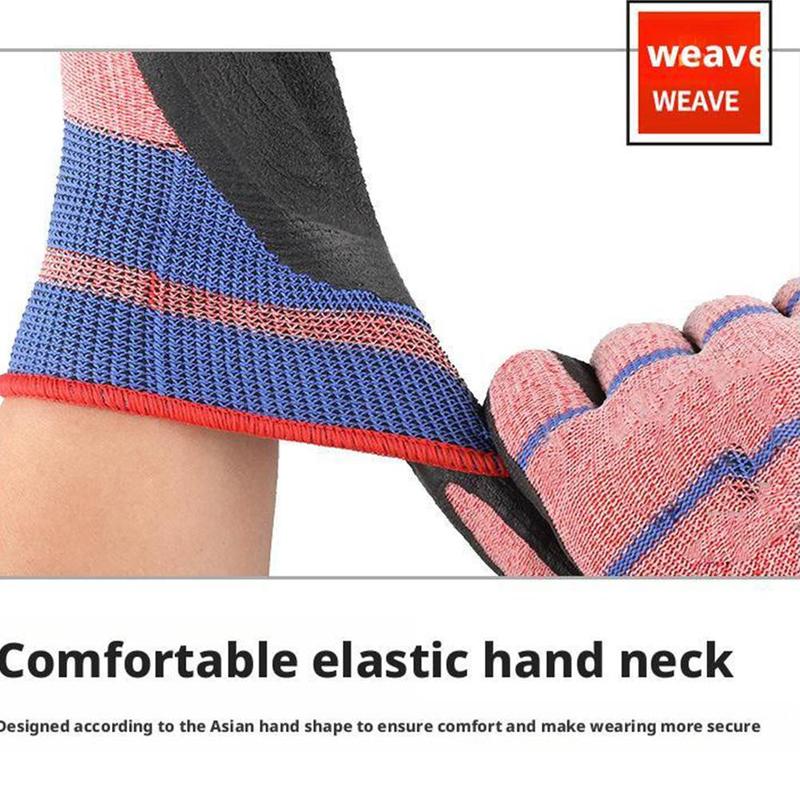 Latex Labor Protection Gloves Half-hang Dipped Elastic Gloves Women's Thick Wear-resistant Labor Protection Gloves 6