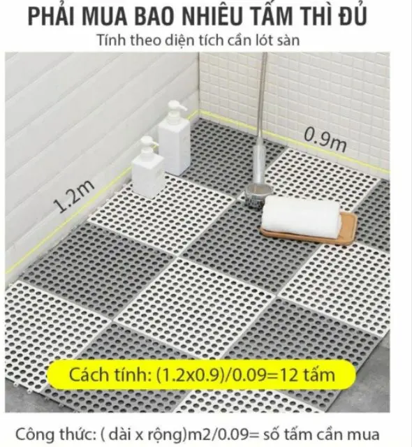 Tấm lót sàn ban công nhà tắm sân vườn Thảm nhựa lỗ kháng khuẩn chống trơn trượt sạch sẽ an toàn cho trẻ Chống trượt Sàn 3