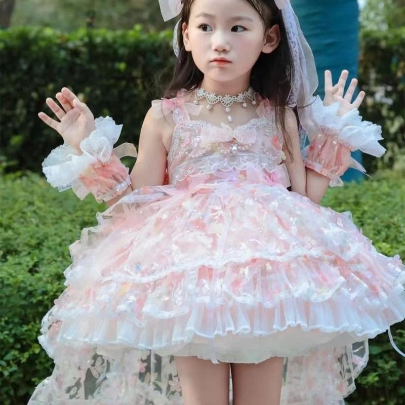 Váy Công Chúa Thời Trang, Dopamine, Váy Lolita Bé Gái Mới, Đuôi Lớn, Thích Hợp Cho Sinh Nhật Và Biểu Diễn Ngày Của Trẻ Em, Thời Trang, Dễ Phối Đồ, Cá Tính, 7678 1
