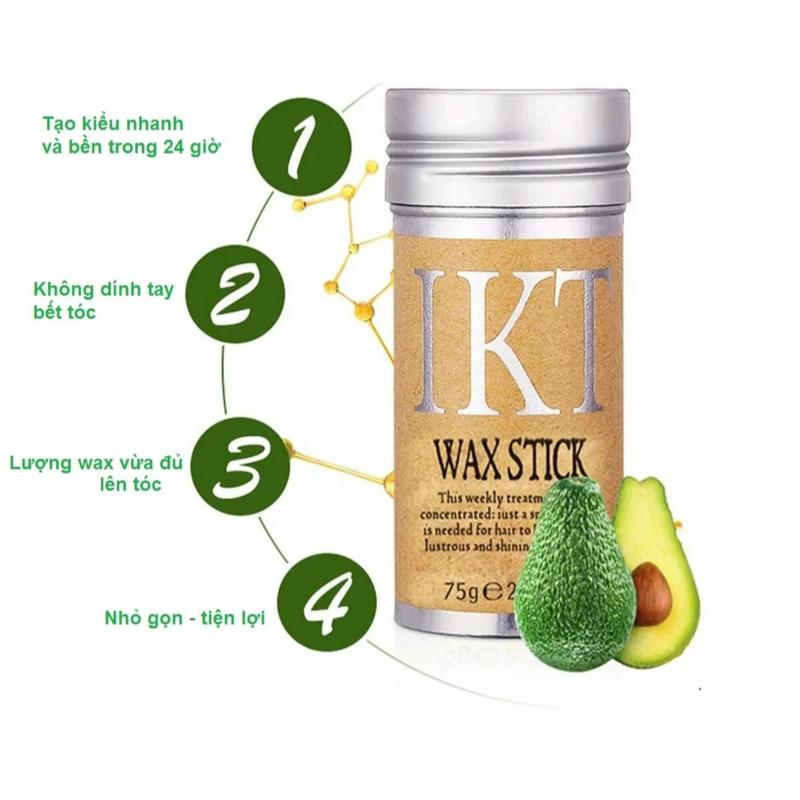 IKT WaxStick 75g - Sáp Vuốt Tóc Con Dạng Thỏi Từ Bơ & Sáp Ong Thiên Nhiên Giữ…
