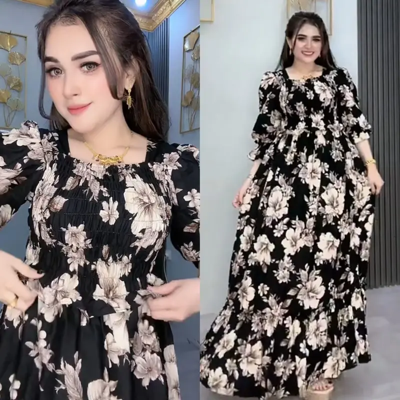 Gamis Wanita Widahliya Katun Rayon Glf Baju Casual 4