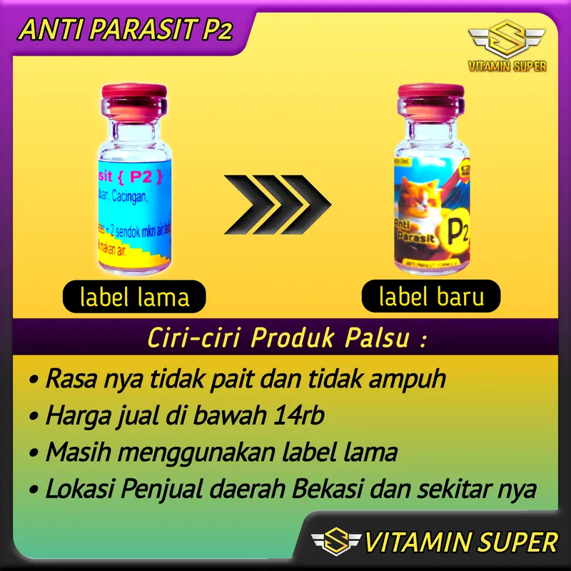 Vitamin Kucing Anti Parasit P2   Obat Scabies, Jamuran, Abses, Kutuan, Cacingan, Gatal-gatal, Ketombe, Tungau, earmeat dan Masalah Kulit 1