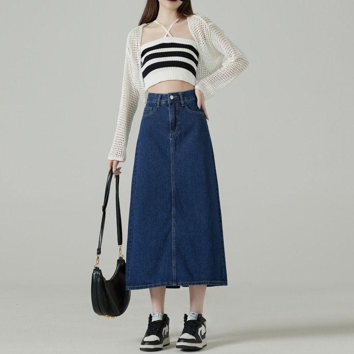 ROK JEANS SPAN KOREAN HIGHWAIST WANITA PANJANG