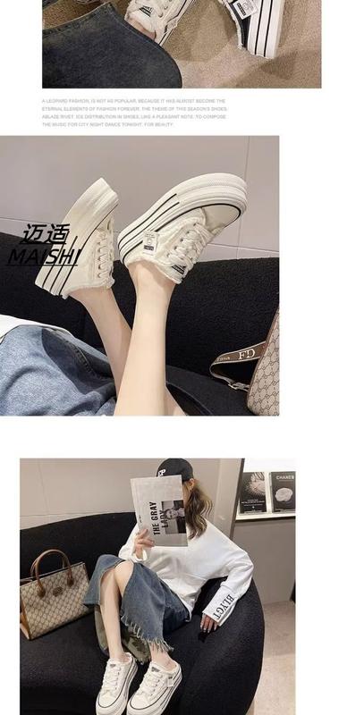 Product Introduction of Canvas Slippers for Women Summer Wear 2023 New Toe Cap Semi Slipper Thick Bottom Casual All-Match Heel-Free Lazy Women's Shoes 9