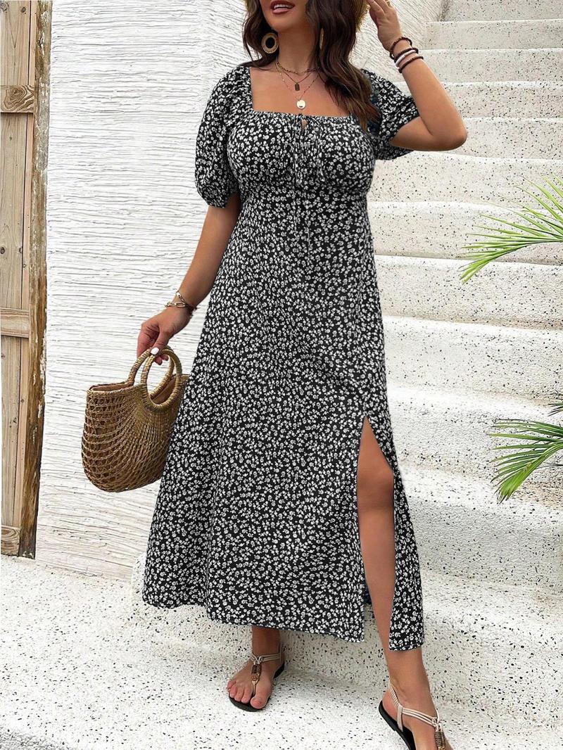 Product Introduction of Women's All Over Print One Shoulder Dress, Casual Fashion Long Sleeve Dress for Daily Outdoor Wear, Women Dress for Spring Fall 9