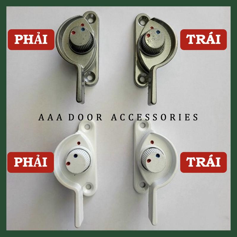 Chốt khoá sò xanh đỏ cửa lùa nhôm (trắng, bạc)