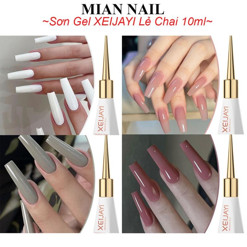 Màu Sơn Gel Xeijayi 10ml Lẻ Chai Trắng Nước Gạo Đỏ Hồng Xanh Bơ Đen Nude Tone Lạnh Màu Da Tím Làm Móng Tay Nail
