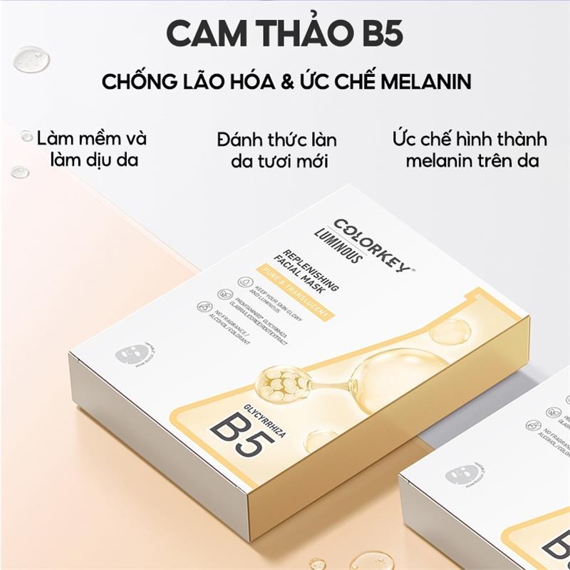 {Beiling Beauty Makeup} Mặt Nạ Giấy Cấp Ẩm Colorkey Luminous Vitamin B5 Facial Mask 25ml Skincare Collagen 4