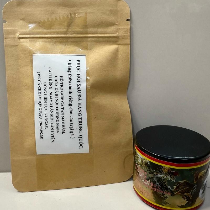 Combo phục hồi sau đá hàng Trung Quốc. ( dùng cho gà chọi ) gồm gói phục hồi và cao tan đòn