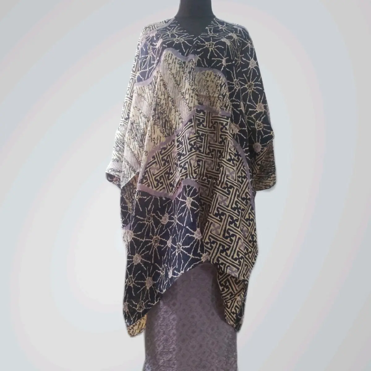 kaftan batik motif semi sutra Atasan Fit Muslim Panjang Tunik