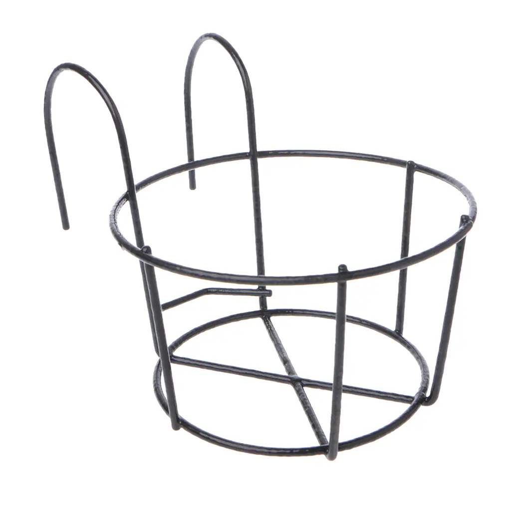 Hanging Plant Iron Racks Metal Fence Planter Round Flower Pot Rack ...