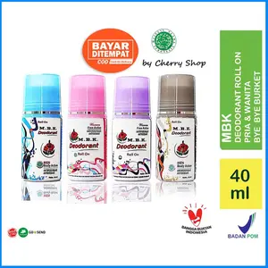 [BYE BYE BURKET | 40ML | BPOM] MBK Deodorant Roll On Pria dan Wanita 40ml / M.B.K Deodorant Roll On Man Women / Penghilang Bau Badan Mbk / M B K / Pink biru ungu hitam