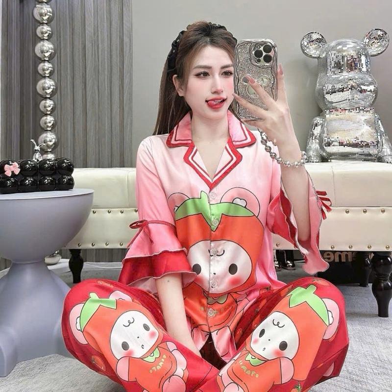 Đồ bộ, đồ ngủ pijama latin tay loe nhiều hoạ tiết siêu dễ thương dưới 62kg 4