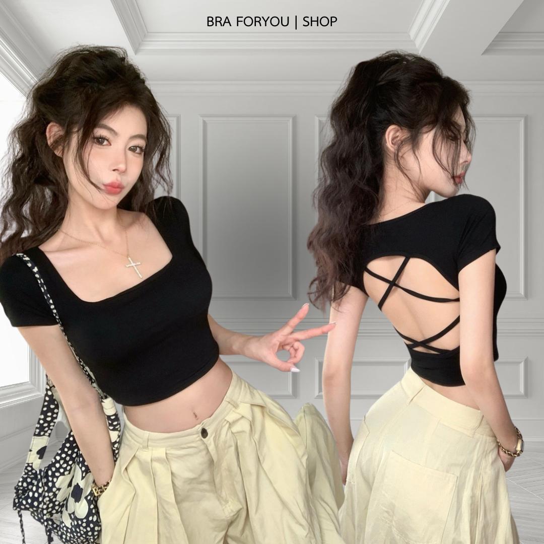 Bra Foryou เสื้อยืดหลังเซ็กซี่ผาเรย่อน(A072)สำหรับสาวตัวเล็ก 4 สี Clothing Women Lady เสื้อผ้าผู้หญิ
