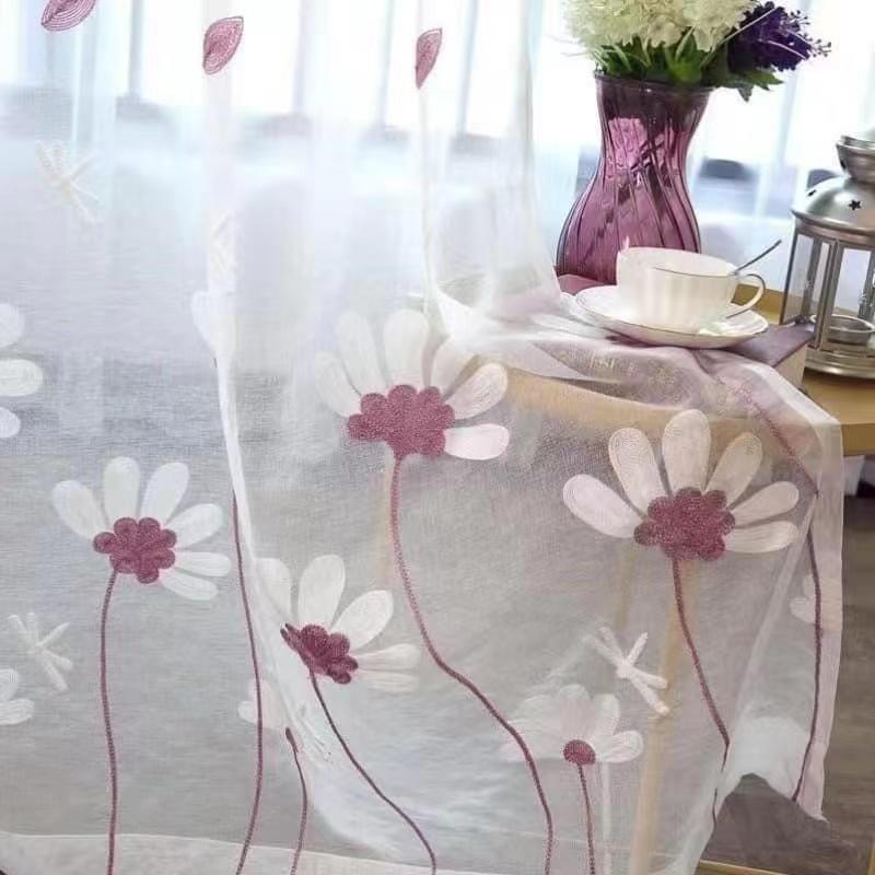 Product Introduction of Lace Curtain Flower Design Floral Embroidery Tulle Voile For Living Room Bedroom Kitchen Door Window 5