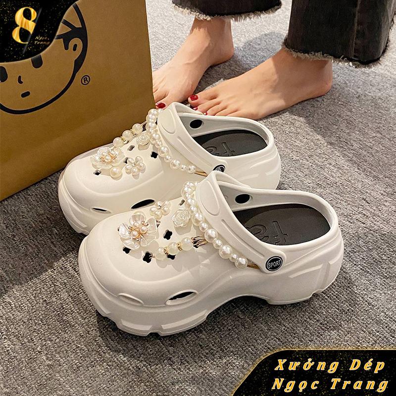  Dép coros dép dimua dép nesty  sục đế dày đục lỗ dép bánh mì nữ đế độn siêu nhẹ tặng kèm STICKER STICKER HẠT NGỌC  dép  babydoll Shoes DéP dép  nesty dép  mây GiàY Sandal 