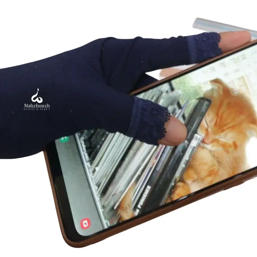sarung tangan Muslimah touchscreen panjang polos jersey adem Renda Tebal Handsock Handsock Handsock Handsock Manset