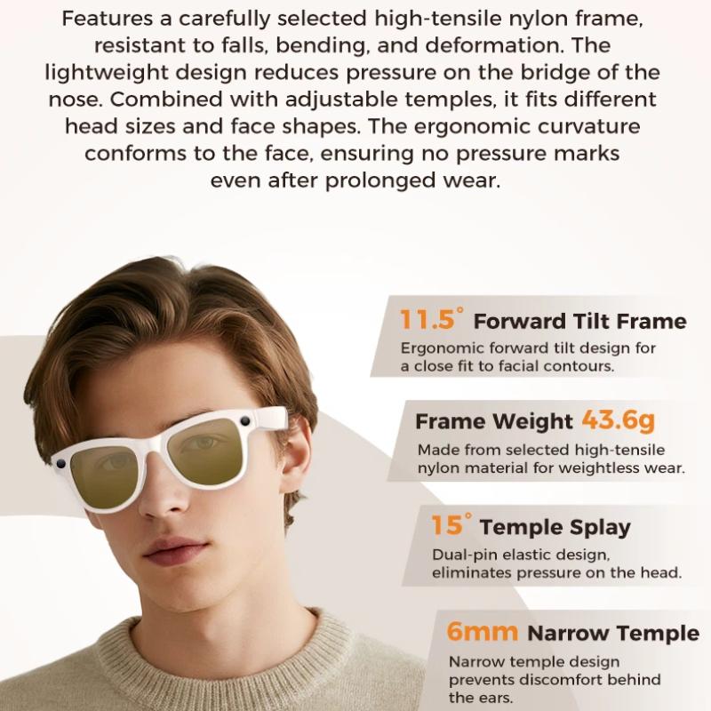 Newest Smart Glasses with Exclusive Charging Case M02 Ultra 4K HD Camera AI Translation Recognition Bluetooth Call Music Glasses - Image 3