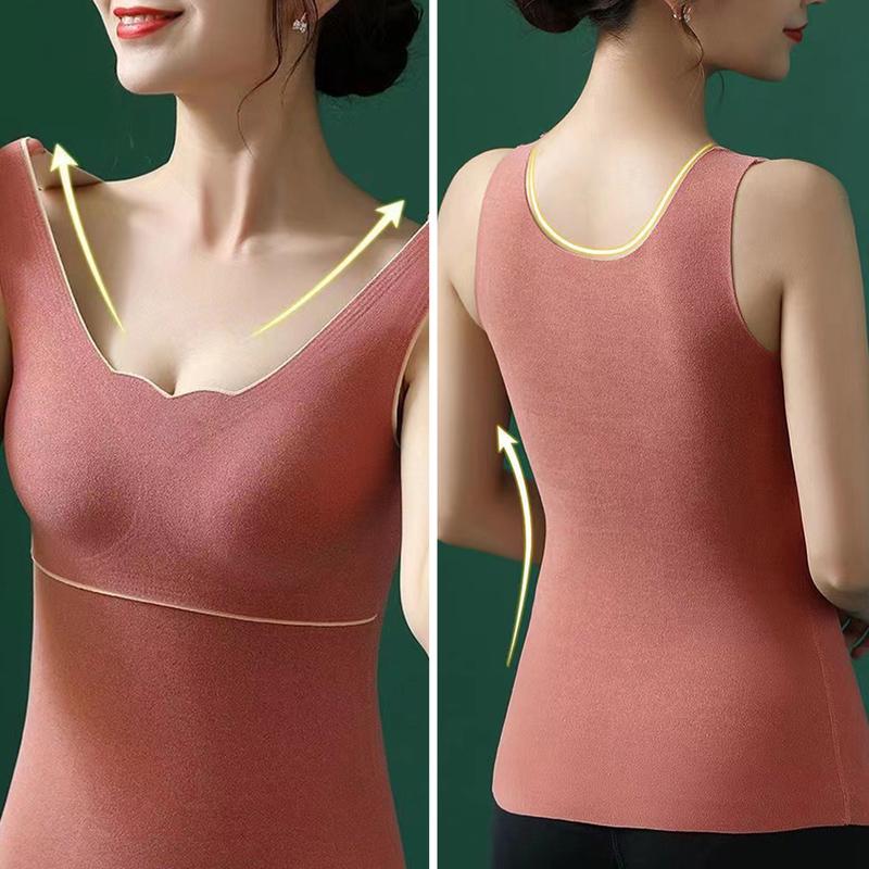 Nerhut-Áo Vest Mùa Đông Và Mùa Thu Cho Nữ, Miếng Đệm Ngực Giữ Nhiệt, Dày, Mềm Mại, Không Đường May, Hỗ Trợ Ngực, Áo Chui Đầu Không Tay, Đồ Lót Màu Trơn, Áo Dưới 2