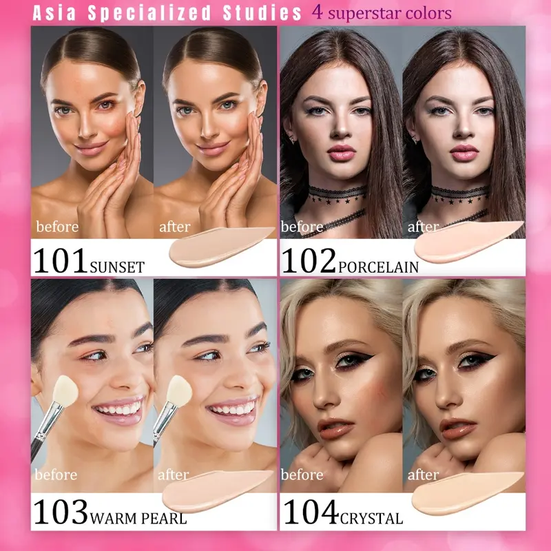 Music Flower Set: Photo Genic Liquid Foundation Powerstay 24H Matte Base + Moisturizing Setting Spray Fix Makeup 3