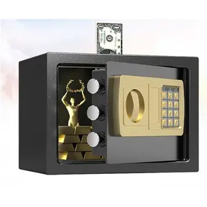 Brankas Uang Mini Elektrik Deli dengan Kombinasi Angka 8 Digit dan Alarm Kesalahan Kombinasi - Penyimpanan