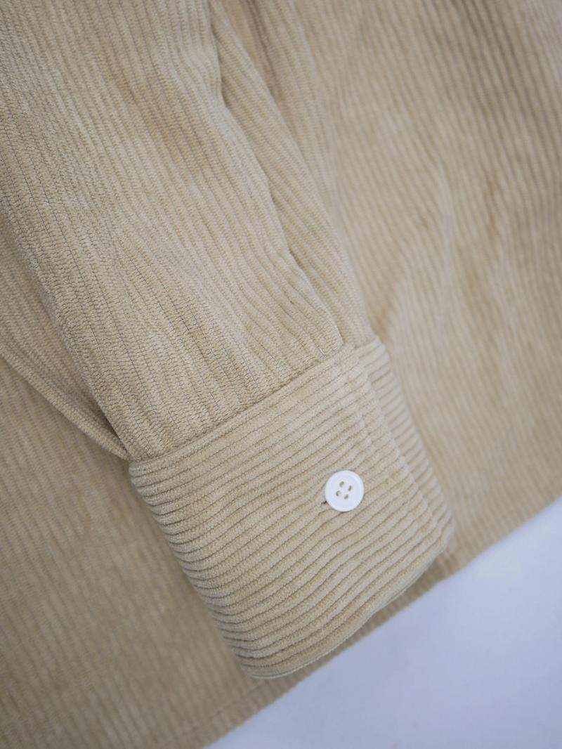 Product Introduction of Men's Solid Half Button Corduroy Shirt, Regular Fit Casual Long Sleeve Collared Top for Fall & Winter, Men's Clothes for Daily Wear, Clothing 20