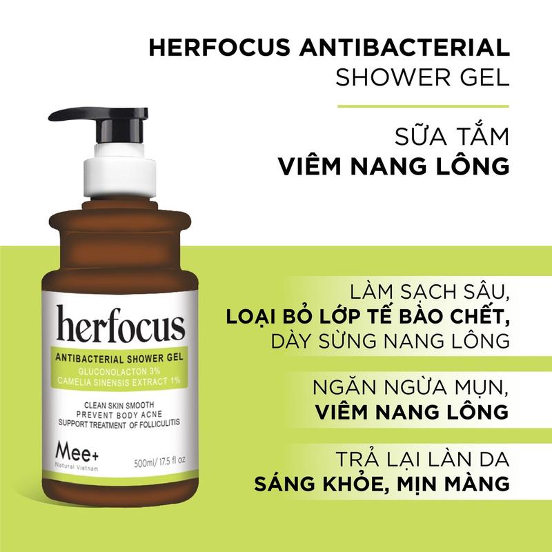 Giảm 40%Xịt viêm nang lông HERFOCUS 100ml + Sữa tắm viêm nang lông HERFOCUS 500ml - Bộ liệu trình viêm nang lông Mee Natural Cạo Râu Dưỡng Body Dưỡng Da Body | Xịn 2025| Xịn giá sốc | 90% người dùng 4