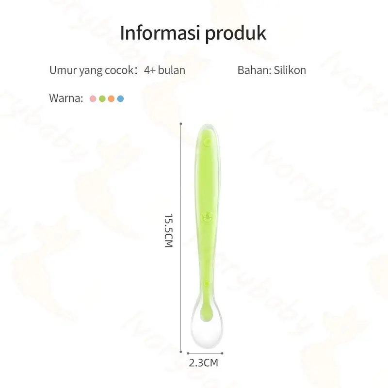 Sendok makan bayi bahan silikon lembut peralatan makan bayi BPA free / Sendok Bayi Silicone (BIC) 7