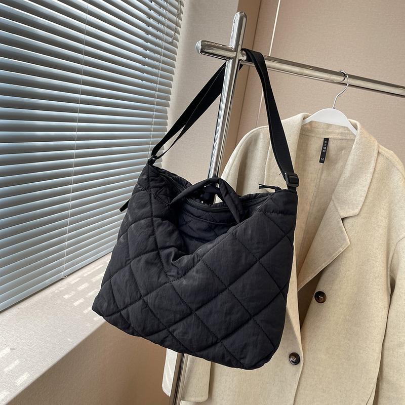 Quilted Crossbody Bag Cotton Large Capacity Women Shoulder Messenger Handbags 4