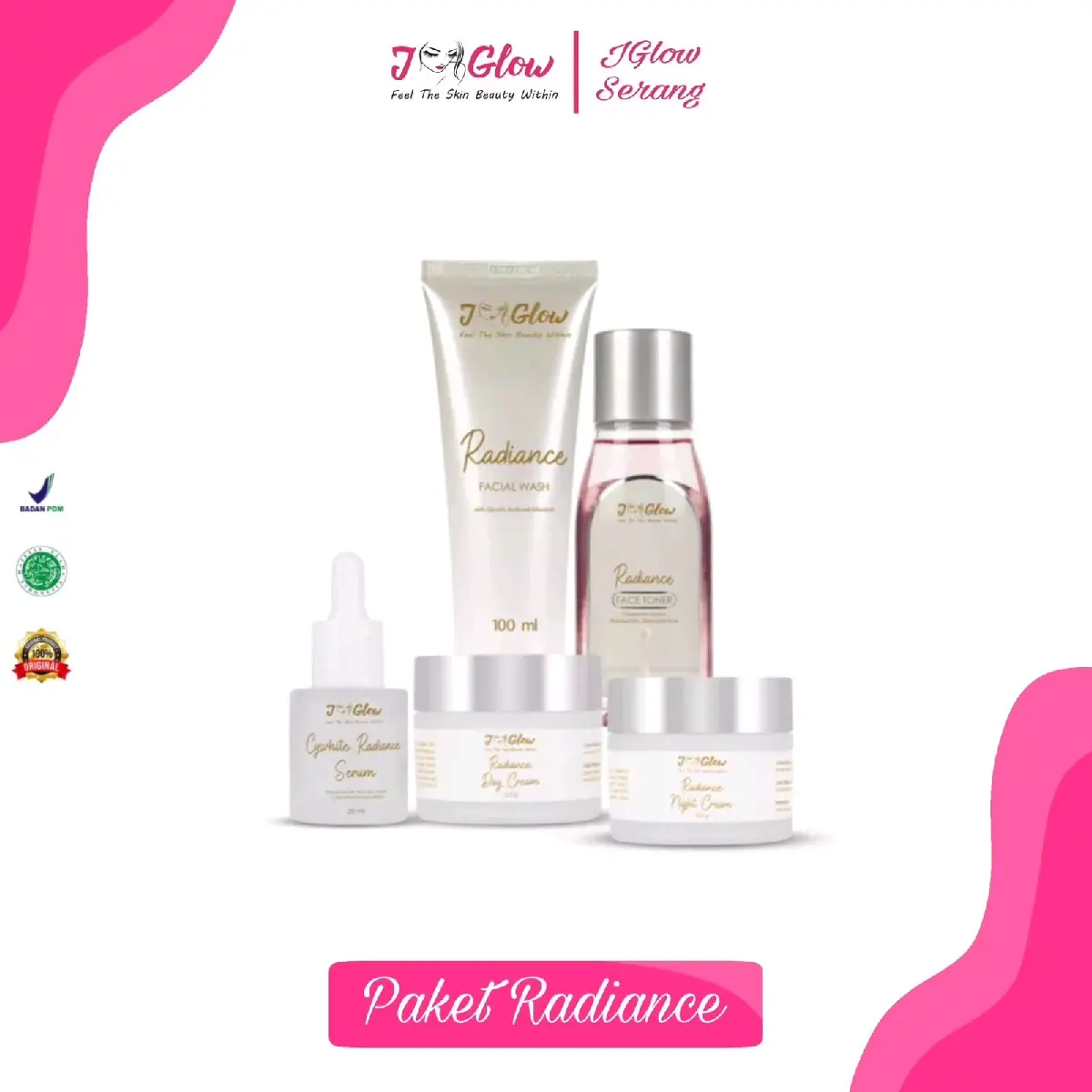 Jglow  Skincare Radiance Whitening Pemutihan Perawatan Wajah
