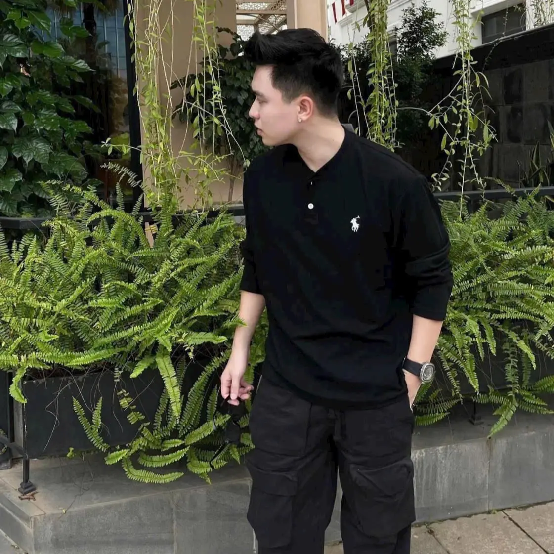 Áo nam len tăm cổ tàu dài tay