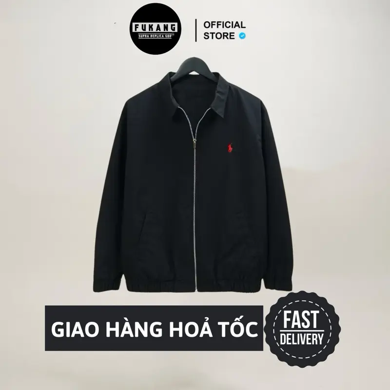 [DEAL SỐC GIẢM 50K] Áo Khoác Jacket Vải Dù Ngựa Thêu 2 Lớp Dày Zip Jacket Có Túi Trong Dây Kéo Thẳng Form Châu Âu Oversize