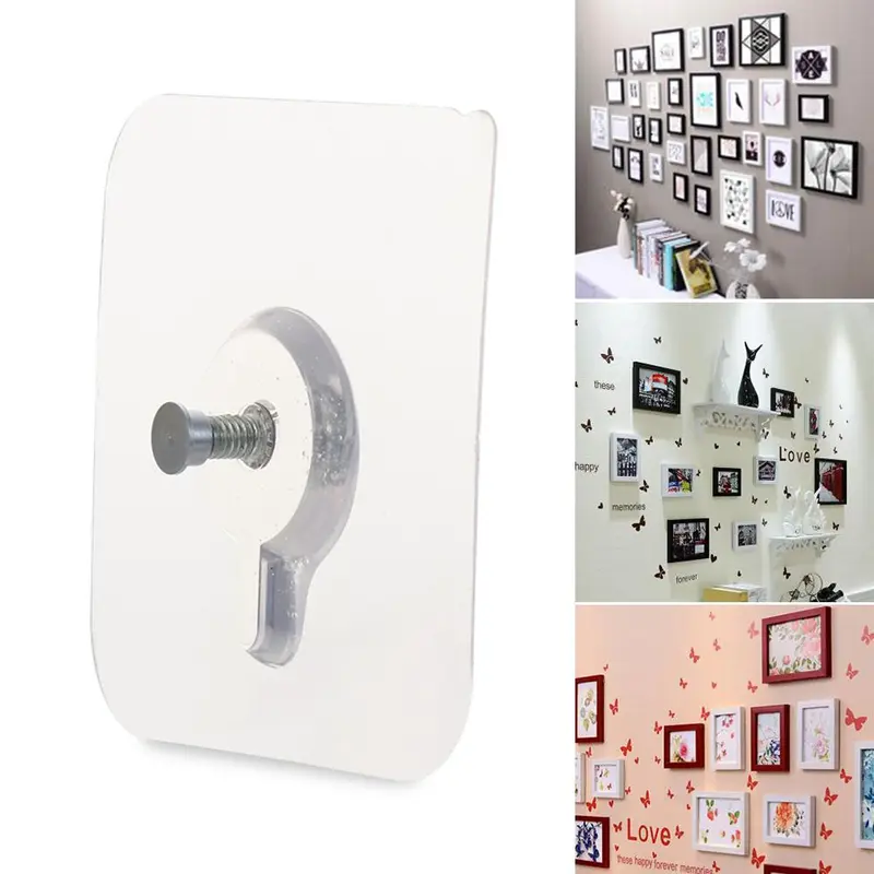 10pcs Clear Wall Sticky Hook 4