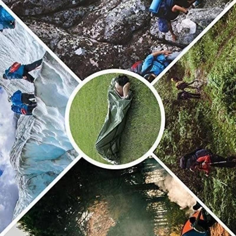 Outdoor Emergency Sleeping Bag, 8 Counts Waterproof Windproof Winter Hiking Camping Tactical Mylar, Camping & Hiking Equipment 7