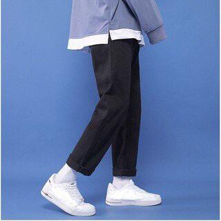 Quần Jeans Nam Basic Unisex ,Form Baggy ,Chất Bò Không Giãn , Dày Dặn , Mềm ,Thời Trang Hot 3