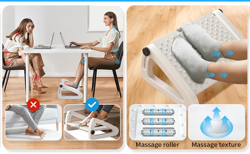 Product Introduction of 🚚SG Seller🚚Ergonomic Foot Stool 180° Swing Massage Roller Rest Stool Under Office Desk Anti-slip Antibacterial Massage Foot Stool Foot Stool Foot Stool Foot Massage Stool 13