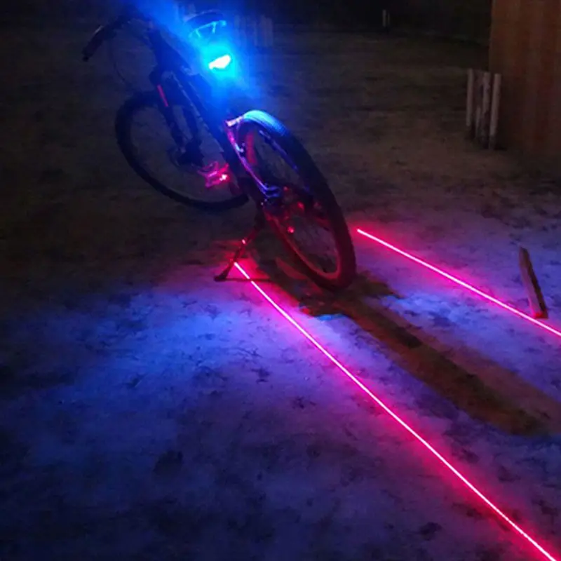Đèn nhấp nháy cảnh báo an toàn đuôi xe đạp, 2 laser và 5 đèn LED, cho xe đạp đi xe đạp phía sau 0