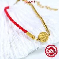 Gambar AGIAO Gelang Kaki Tali Merah Titanium Steel Tidak Pudar Lucky Double-Sided 3D Small Fortune Pendant Untuk Wanita - Emas, 20+5cm dari A.GIAO.ID Kab. Gresik 4 Tokopedia