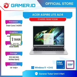 ACER ASPIRE LITE 14 AL14 I3 N355 16GB 512GB W11+OHS 14.0WUXGA IPS SLV -32P.3S16