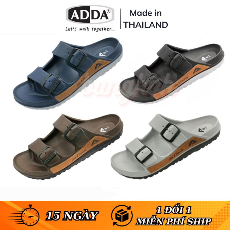 Dép Thái Lan ADDA Quai Ngang Nam LITE 2 DENSITY - Đúc Nguyên Khối Cao Su Non DéP Đế Bằng dep2  quai