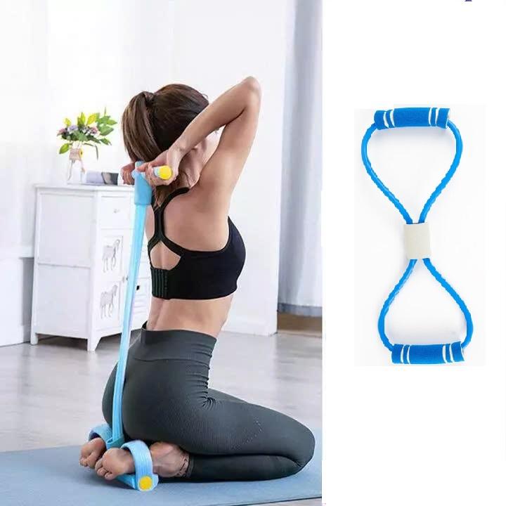 Dây tập bụng tại  nhà 4 ống 6 ống kết hợp dây kéo đàn hồi số 8 tập luyện thể dục thể thao toàn diện và hiệu quả