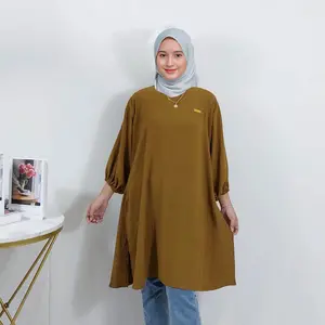 Tunik Polos Cringkle Wanita 86 IB35 MONTYFASHION