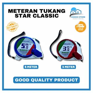 METERAN BANGUNAN ROLL USA 3M DAN 5M STAR CLASSIC
