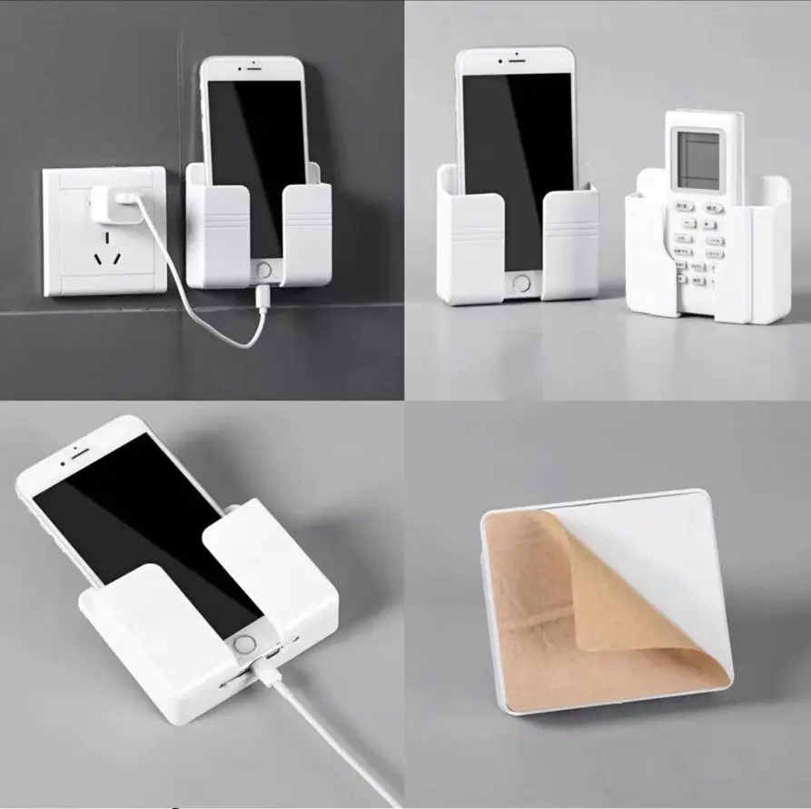Wall Hanging Remote Control Organizer Mobile Phone Bracket Storage Box Easel Phone holder