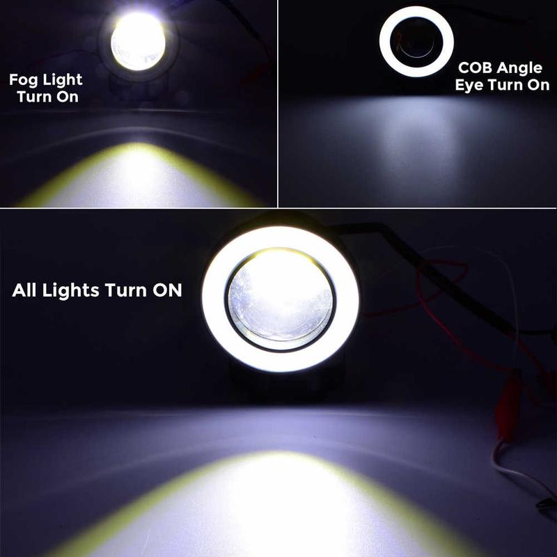 Product Introduction of 【24-hour shipping+free shipping+COD】1/2Pcs car sports light fog&decorative light LED bulb eagle eye corner halo projector accessories Lampu Kereta 18